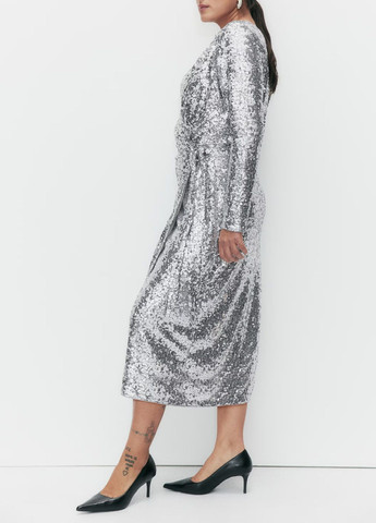 Серебряное праздничный платье H&M однотонное