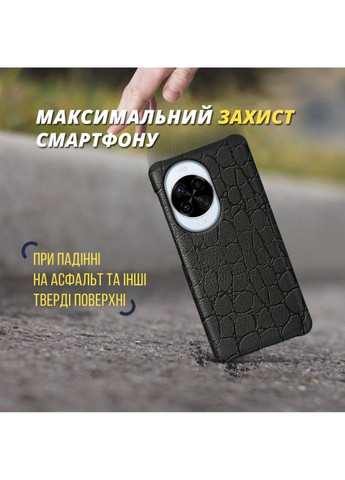 Шкіряна накладка Reptile Cover для HuaWei Nova 14 Pro Чорний (79744) Stenk (362376325)