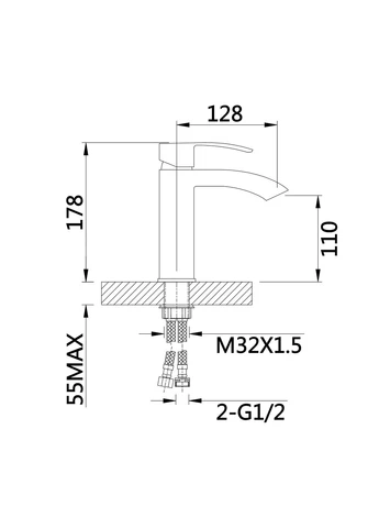 Змішувач для раковини Swan Cascada QTSWA270CRM45564 Chrome Qtap 270 (323485628)