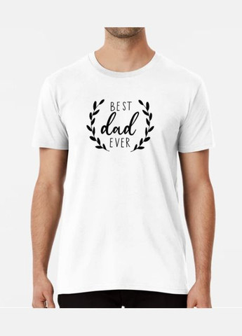 Белая мужская футболка с принтом best dad ever для папы Stedman