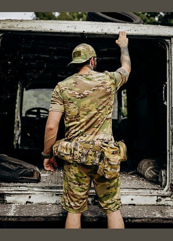 Тактичний літній чоловічий костюм з принтом футболка+шорти мультикам Freedom