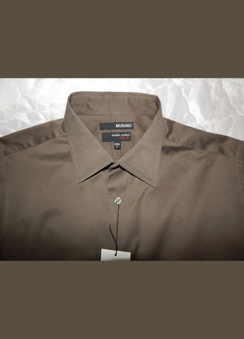 Оливковковая (хаки) кэжуал рубашка однотонная Murano