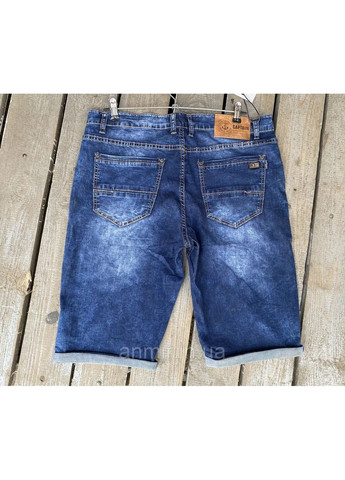 Шорты мужские джинсовые бриджи стрейч отворот 33 синие Captain (369163462)