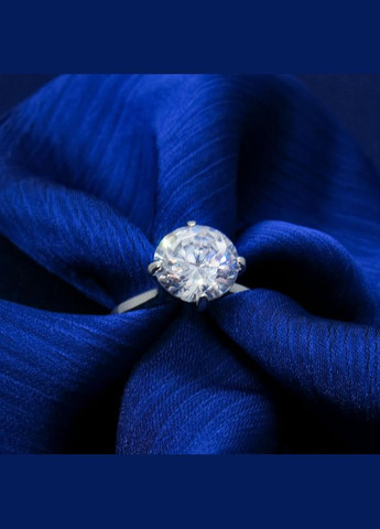 Серебряное кольцо с крупным круглым камнем "Круглая классика" 19 No Brand (350667607)