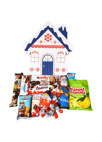 Подарунок №33/1 “Будиночок солодощів” 460г (27х25х9см, у дерев'яній коробці) Унікальна цукерка (372656361)