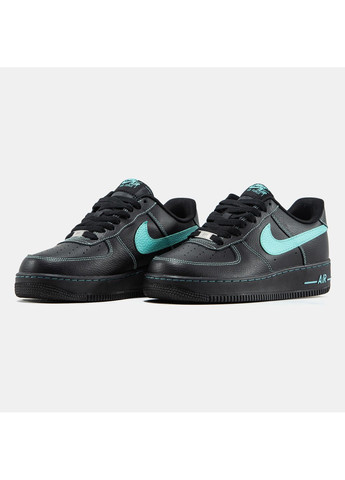 Чорні Осінні кросівки чоловічі і жіночі nike air force 1 low tiffany & co | найк аір форс 1 низькі чорні No Brand