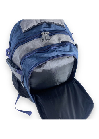 Рюкзак, 30 л, три відділення, бічні кишенісітки, бічна стяжка, розмір 45*30*19 см, синій Jingpin (266911649)