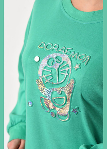 Світшот жіночий напівбатальний зеленого кольору Let's Shop - Вільний крій однотонний зелений спортивний бавовна - (289719266)