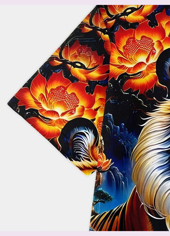 Комбинированная футболка мужская 3d-принт дерзкий черный тигр термо дышащая m 50 luxaurum312 No Brand