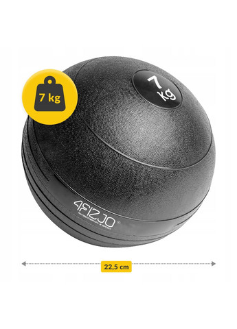 Слембол (медичний м'яч) для кросфіту Slam Ball 7 кг Black (P-5907739315434) 4FIZJO (315826037)