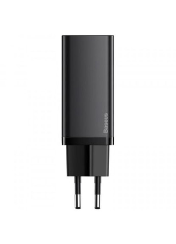 Зарядний пристрій 2xUSB 65W GaN (USBC+USB-A) black (CCGAN2L-B01) Baseus 2xusb 65w gan (usb-c+usb-a) black (268143129)