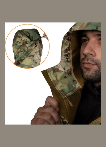 Комбінована демісезонна куртка c stalker softshell camo Camotec