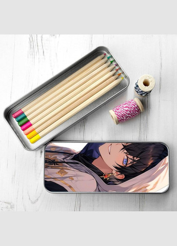 Органайзер для канцелярских принадлежностей металлический, кейс для мелочей Аниме Банановая рыба #010 7*18 см Silver No Brand (309157534)