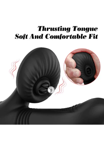 Вібратор для подвійної стимуляціїї Silicone Vibrator 7 Powerful Modes - Licking,Thrusting and Heatin Boss Series (383067336)