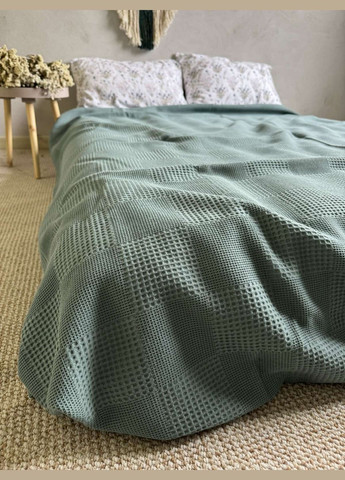 Покривало вафельне бавовняне Персія ментолове 120х200 см ZEINTEX (327093665)