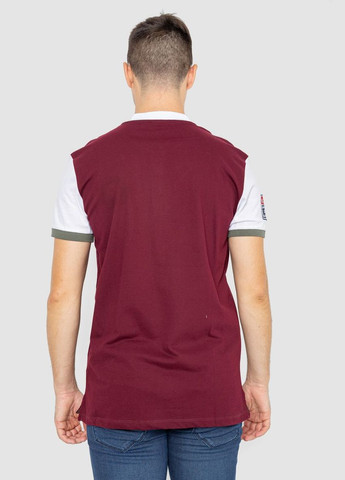 Бордовая футболка-поло мужское с принтом, 247r317 для мужчин Ager