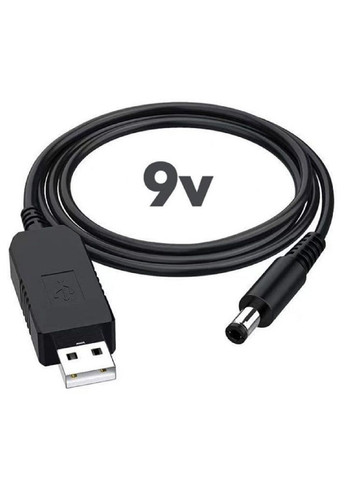 Кабель з перетворювачем напруги 5V - 9V 1А USB-5.5 для роутера від павербанку 1 м Cablexpert (305849051)