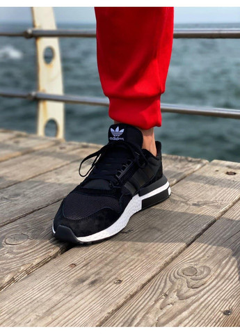 Чорні Осінні кросівки чоловічі adidas zx 500 black white 3 адідас zx 500 No Brand