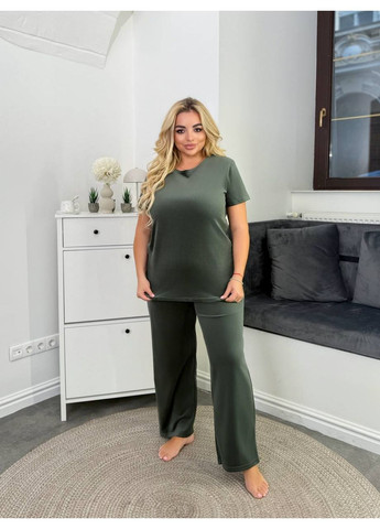 Домашній костюм трійках велюр спорт. Штани,футболка та халат Україна (366222451)