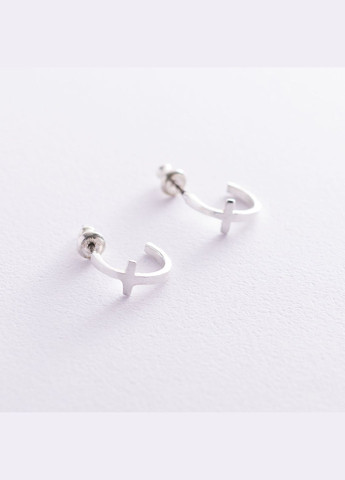 Срібні сережки - пусети Хрестики 122784 Oniks (264644577)