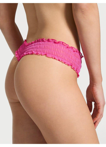 Трусики-стрінги жіночі мереживні Smocked Mesh Thong Panty рожеві Victoria's Secret (349729520)