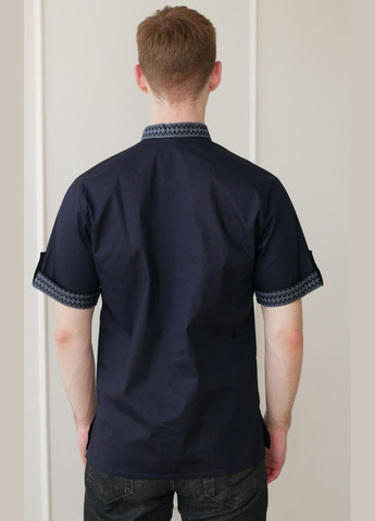 Темно-синя вишиванка чоловіча з коротким рукавом еней темн.синій, роз.46 4PROFI (294909909)