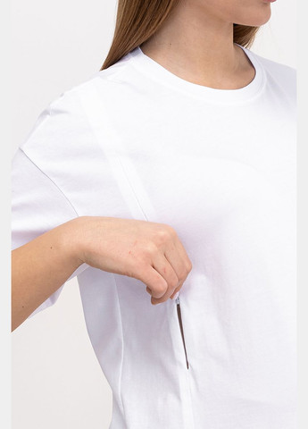 Белая белая туника-футболка для беременных и кормящих с секретом кормления Юла мама