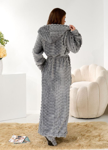 Теплий жіночий халат довжиною 140 см з капюшоном та чобітками Selim-tekstil (372486689)