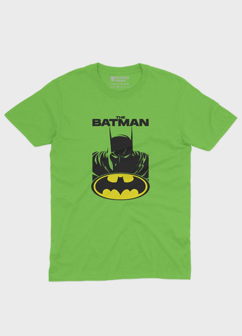 Салатова демісезонна футболка для хлопчика з принтом супергероя - бетмен (ts001-1-kiw-006-003-019-b) Modno