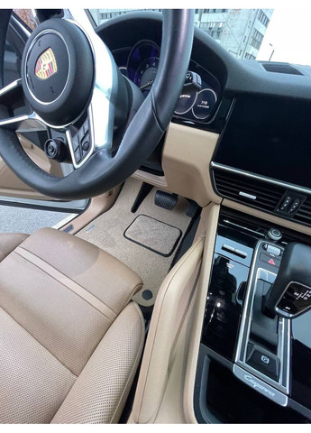 Ворсовые премиум коврики в салон для Porsche (2017-) Ворс ЛЮКС, Бежевый Люкс Cayenne (366973103)