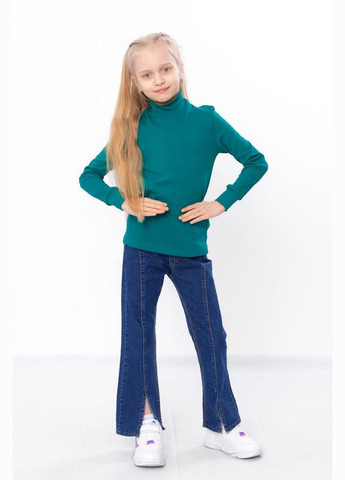 Синие демисезонные прямые джинсы для девочки No Brand