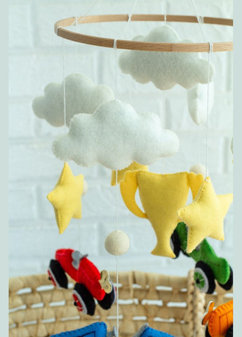 Дитячий музичний мобіль на ліжечко для немовлят WooolyWool «Круті тачки» з 35 мелодіями No Brand (342758010)