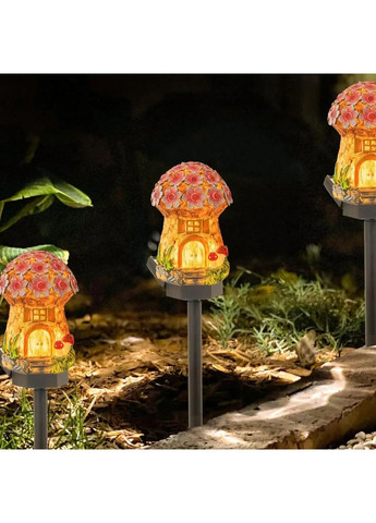 Садовий ліхтар 43 см у ґрунті у вигляді гриба із сонячною панеллю Казковий будиночок Grant (363833273)
