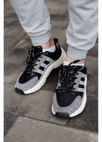 Сірі Осінні кросівки чоловічі adidas zx 22 boost black white grey адідас zx 22 ізі буст No Brand