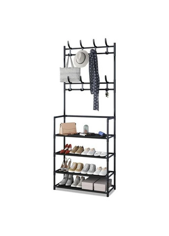 Напольный стеллаж в прихожую с настенной вешалкой для одежды и 4-я полками для обуви стойка органайзер No Brand (360531929)