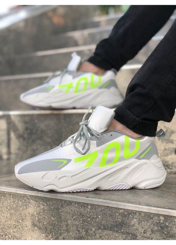 КРОСІВКИ ЖІНОЧІ ADIDAS YEEZY BOOST 700 LOGO GREY WHITE АДІДАС ІЗІ БУСТ No Brand сірі демісезони (369389330)
