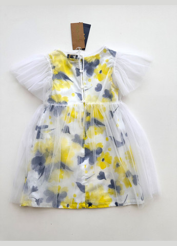 Жёлтое платье бело-желтое фатин 2000-4 (104 см) OVS (292395745)