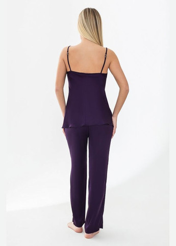 Фіолетова всесезон шовкова піжама зі штанами майка + штани German Volf Гелла 21004-4 violet