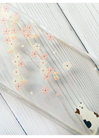 Прозорий чохол для Xiaomi Redmi 9C/10A:: Котик і сакура (принт 283) Creative (360696691)