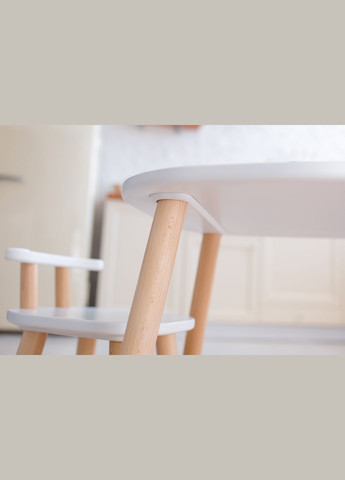 Детский столик и стульчик из бука белые для детей 4-7 лет Tatoy (292715009)