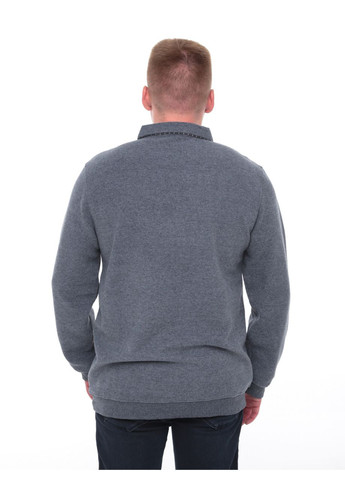 Синяя футболка-поло мужское серо-синее с длинным рукавом большой размер для мужчин MarcoStar однотонная