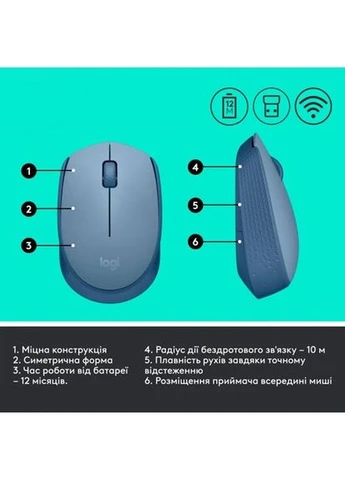 Мышь M171 Wireless Blue Grey (6857589) Logitech (382364394)