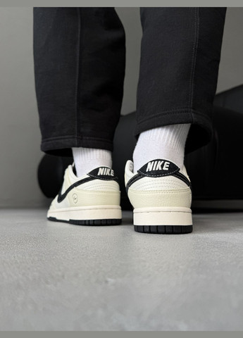 Бежевые демисезонные кроссовки мужские и женские nike sb dunk beige black | найк сб данк низкие бежевые черные No Brand