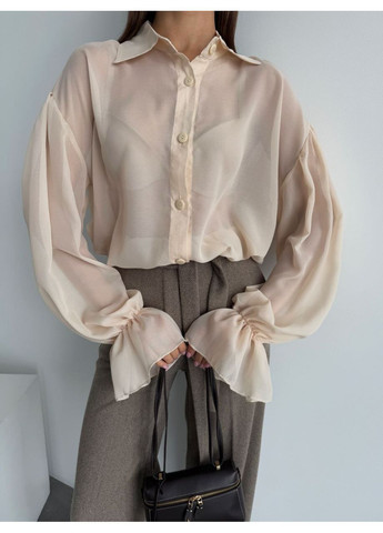 Бежевая блуза женская оверсайз Style Point