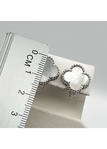 Серьги серебряные с перламутром "Клевер" 5,03 г No Brand (369736785)