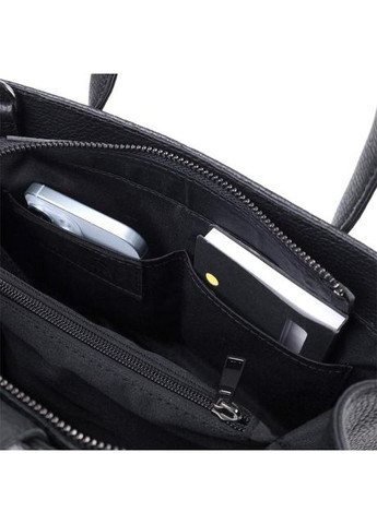 Сумка шоппер жіноча з натуральної шкіри на плече середня Чорний 39053 Shvigel (353302638)