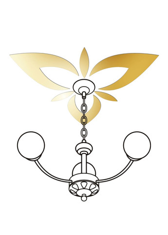 Зеркальные акриловые наклейки на потолок под люстру декоративные Лилия 6 шт. Ваша Світлість (366334716)