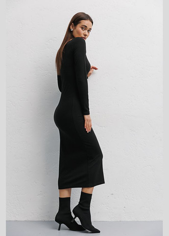 Чорна трикотажне плаття-футляр шоколадного кольору Arjen