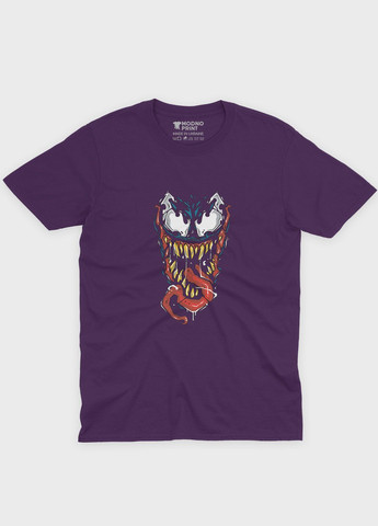 Фиолетовая демисезонная футболка для мальчика с принтом супервора - веном (ts001-1-dby-006-013-030-b) Modno