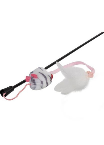 Іграшка для котів Дражнилка на скі з мишкою зі звуковим ефектом Teaser 51 см Сірий (75111) GiGwi (279572934)